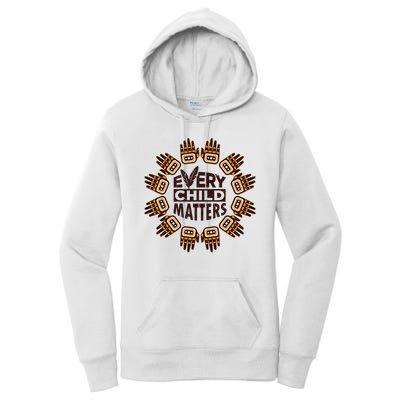 Every Child Matters Native American Hand Pattern Women's Pullover Hoodie