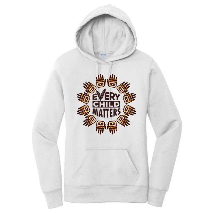 Every Child Matters Native American Hand Pattern Women's Pullover Hoodie