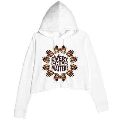 Every Child Matters Native American Hand Pattern Crop Fleece Hoodie