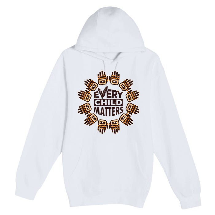 Every Child Matters Native American Hand Pattern Premium Pullover Hoodie