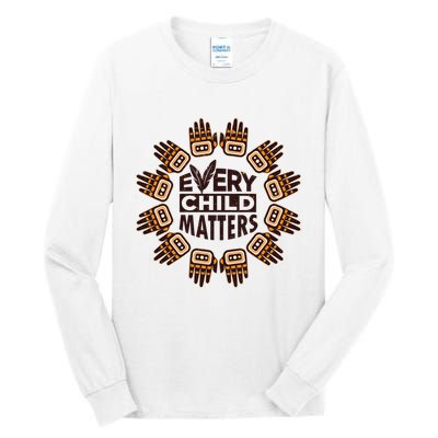 Every Child Matters Native American Hand Pattern Tall Long Sleeve T-Shirt