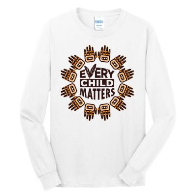 Every Child Matters Native American Hand Pattern Tall Long Sleeve T-Shirt