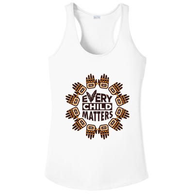 Every Child Matters Native American Hand Pattern Ladies PosiCharge Competitor Racerback Tank