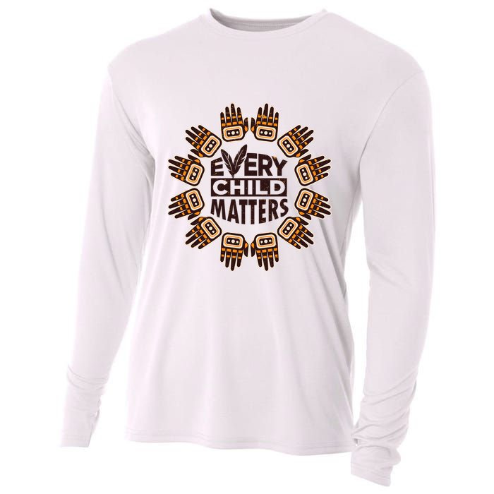 Every Child Matters Native American Hand Pattern Cooling Performance Long Sleeve Crew