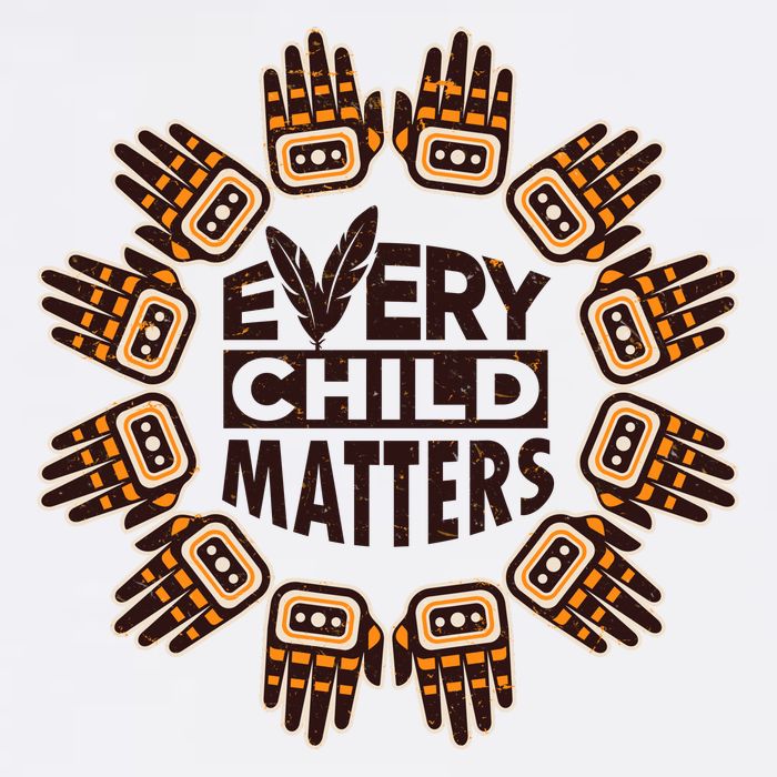 Every Child Matters Native American Hand Pattern Cooling Performance Long Sleeve Crew