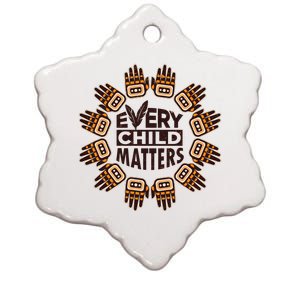 Every Child Matters Native American Hand Pattern Ceramic Star Ornament