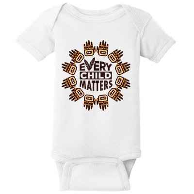 Every Child Matters Native American Hand Pattern Baby Bodysuit