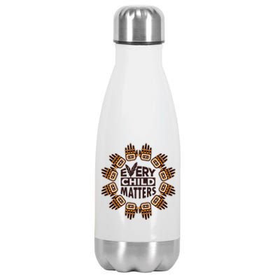 Every Child Matters Native American Hand Pattern Stainless Steel Insulated Water Bottle