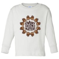 Every Child Matters Native American Hand Pattern Toddler Long Sleeve Shirt