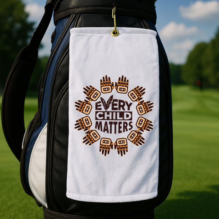 Every Child Matters Native American Hand Pattern Golf Towel