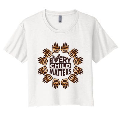 Every Child Matters Native American Hand Pattern Crop Top