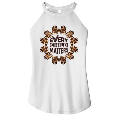 Every Child Matters Native American Hand Pattern Women's Perfect Tri Rocker Tank