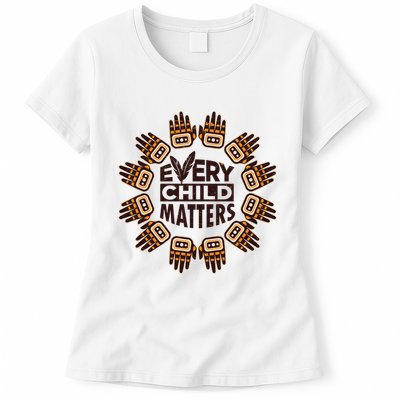 Every Child Matters Native American Hand Pattern Womens T-Shirt