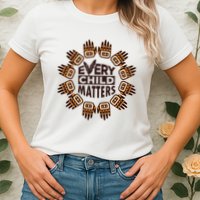 Every Child Matters Native American Hand Pattern Womens T-Shirt