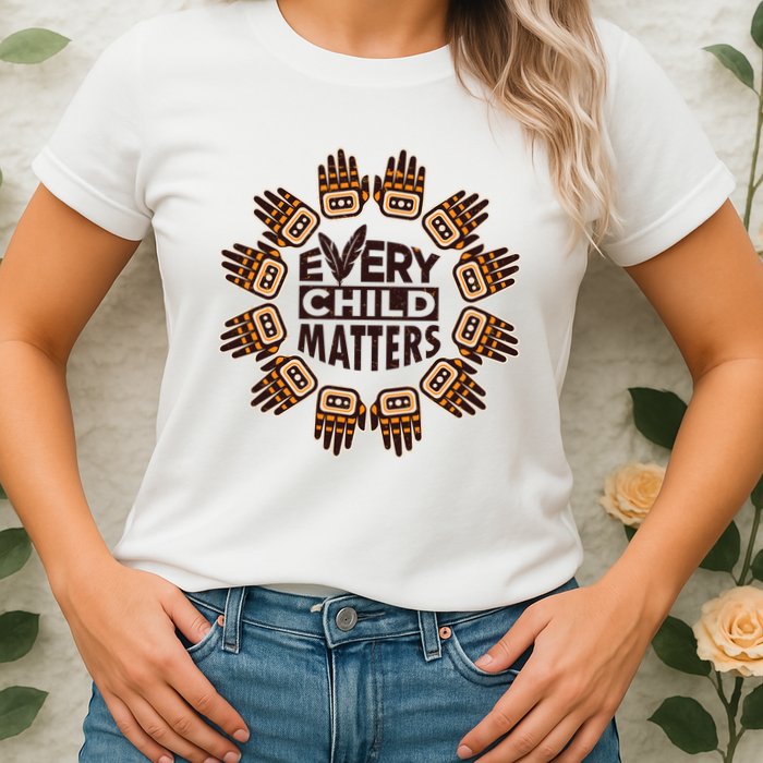 Every Child Matters Native American Hand Pattern Womens T-Shirt