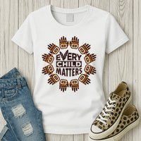 Every Child Matters Native American Hand Pattern Womens T-Shirt