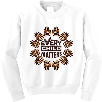 Every Child Matters Native American Hand Pattern Kids Sweatshirt