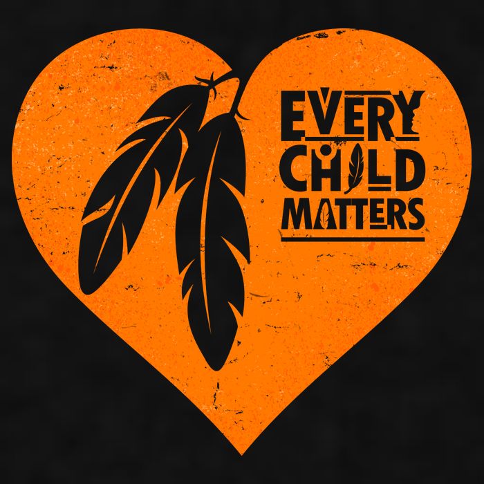 Every Child Matters Native American Feather Heart Ladies PosiCharge Tri-Blend Wicking Tank