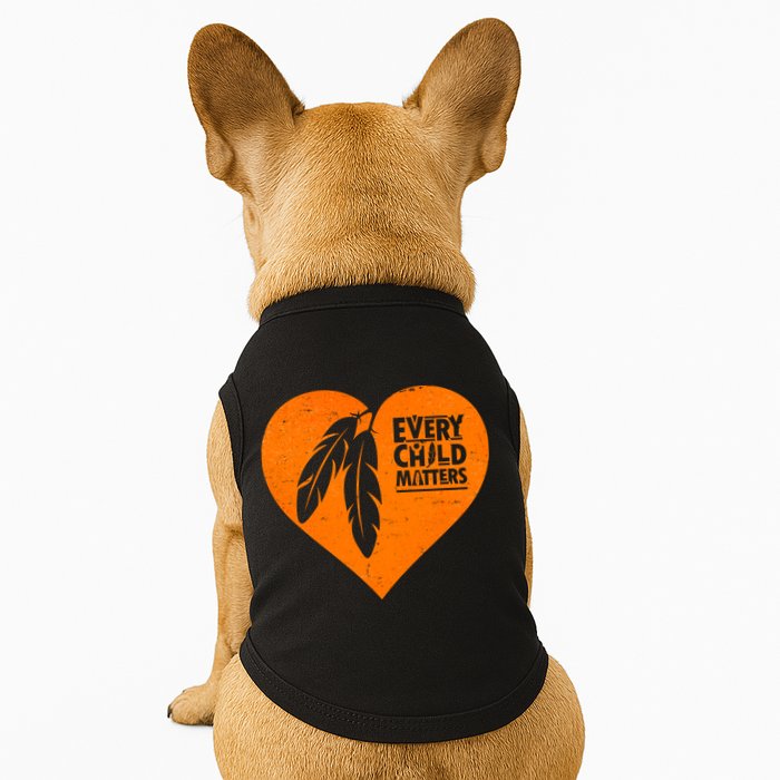 Every Child Matters Native American Feather Heart Doggie Tank