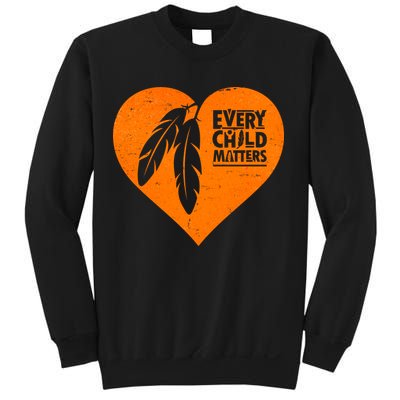 Every Child Matters Native American Feather Heart Sweatshirt