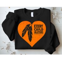 Every Child Matters Native American Feather Heart Sweatshirt