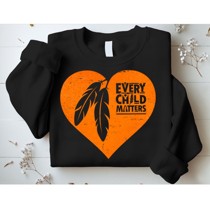 Every Child Matters Native American Feather Heart Sweatshirt