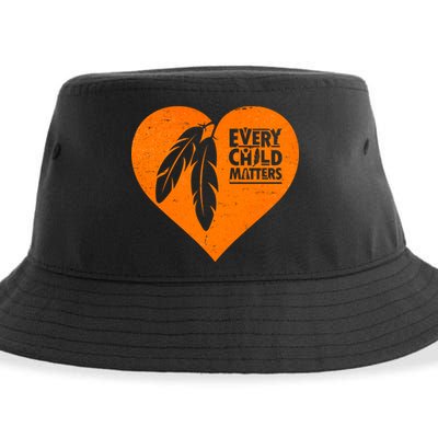 Every Child Matters Native American Feather Heart Sustainable Bucket Hat