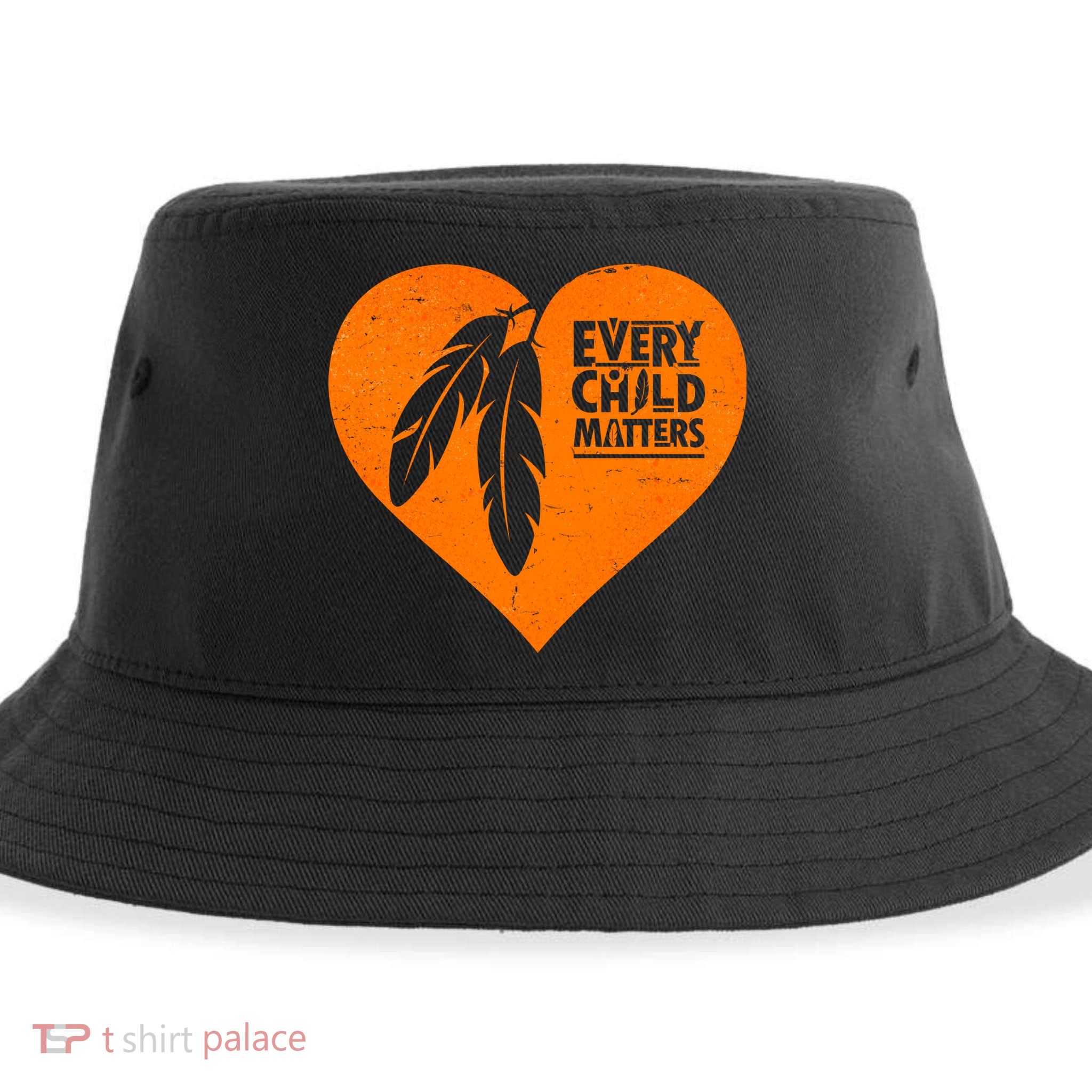 Every Child Matters Native American Feather Heart Sustainable Bucket Hat
