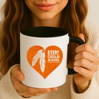 Every Child Matters Native American Feather Heart Mug
