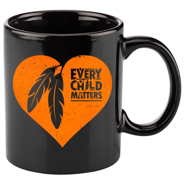 Every Child Matters Native American Feather Heart 11oz C Handle Ceramic Mug
