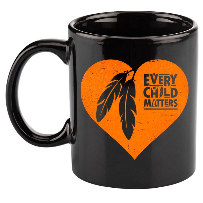 Every Child Matters Native American Feather Heart 11oz C Handle Ceramic Mug