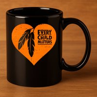 Every Child Matters Native American Feather Heart 11oz C Handle Ceramic Mug