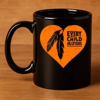 Every Child Matters Native American Feather Heart 11oz C Handle Ceramic Mug