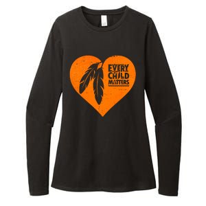 Every Child Matters Native American Feather Heart Womens CVC Long Sleeve Shirt