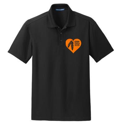 Every Child Matters Native American Feather Heart Dry Zone Grid Polo