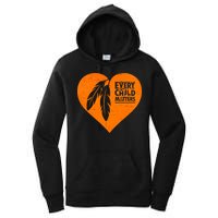 Every Child Matters Native American Feather Heart Women's Pullover Hoodie