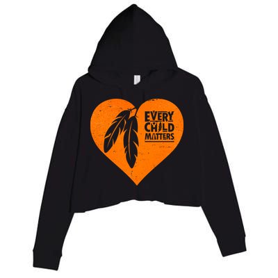 Every Child Matters Native American Feather Heart Crop Fleece Hoodie