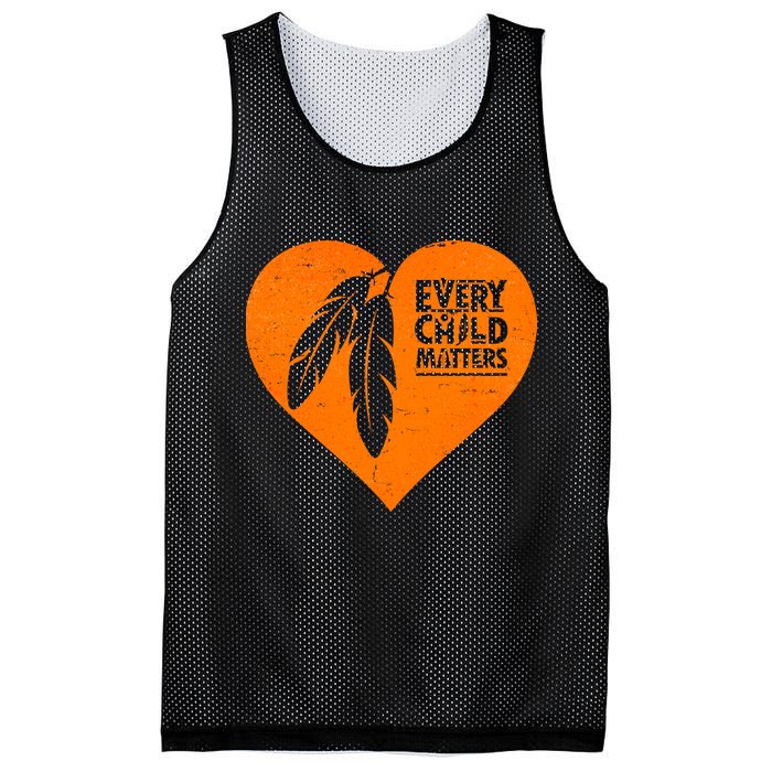 Every Child Matters Native American Feather Heart Mesh Reversible Basketball Jersey Tank