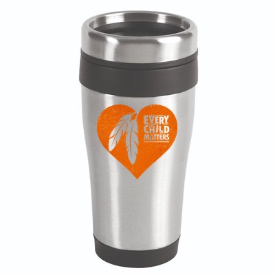 Every Child Matters Native American Feather Heart 16oz Travel Tumbler