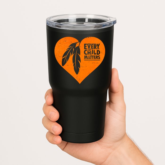 Every Child Matters Native American Feather Heart Tumbler