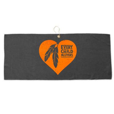 Every Child Matters Native American Feather Heart Large Microfiber Waffle Golf Towel