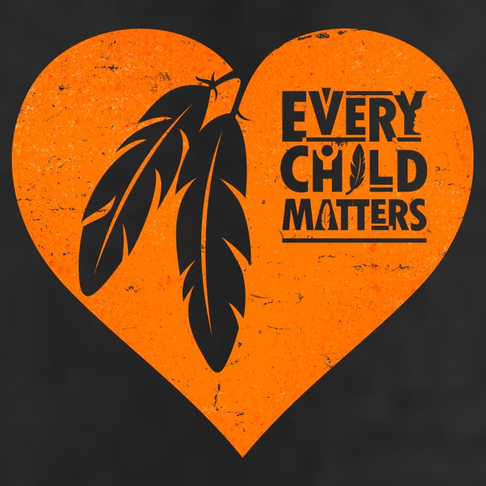 Every Child Matters Native American Feather Heart Large Microfiber Waffle Golf Towel