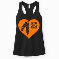 Every Child Matters Native American Feather Heart Womens Tank Top