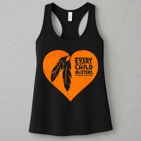 Every Child Matters Native American Feather Heart Womens Tank Top