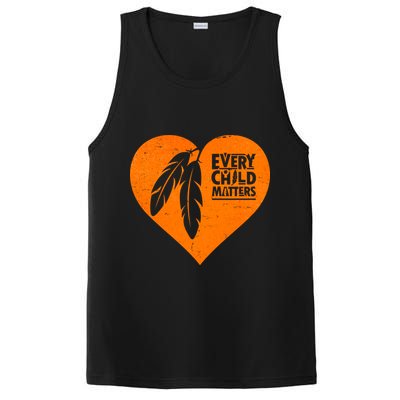 Every Child Matters Native American Feather Heart PosiCharge Competitor Tank