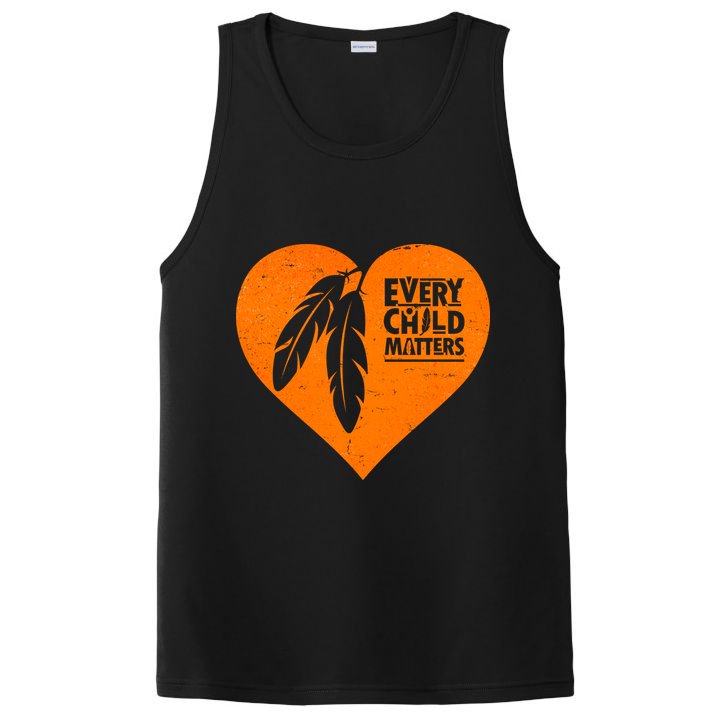 Every Child Matters Native American Feather Heart PosiCharge Competitor Tank