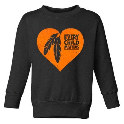 Every Child Matters Native American Feather Heart Toddler Sweatshirt