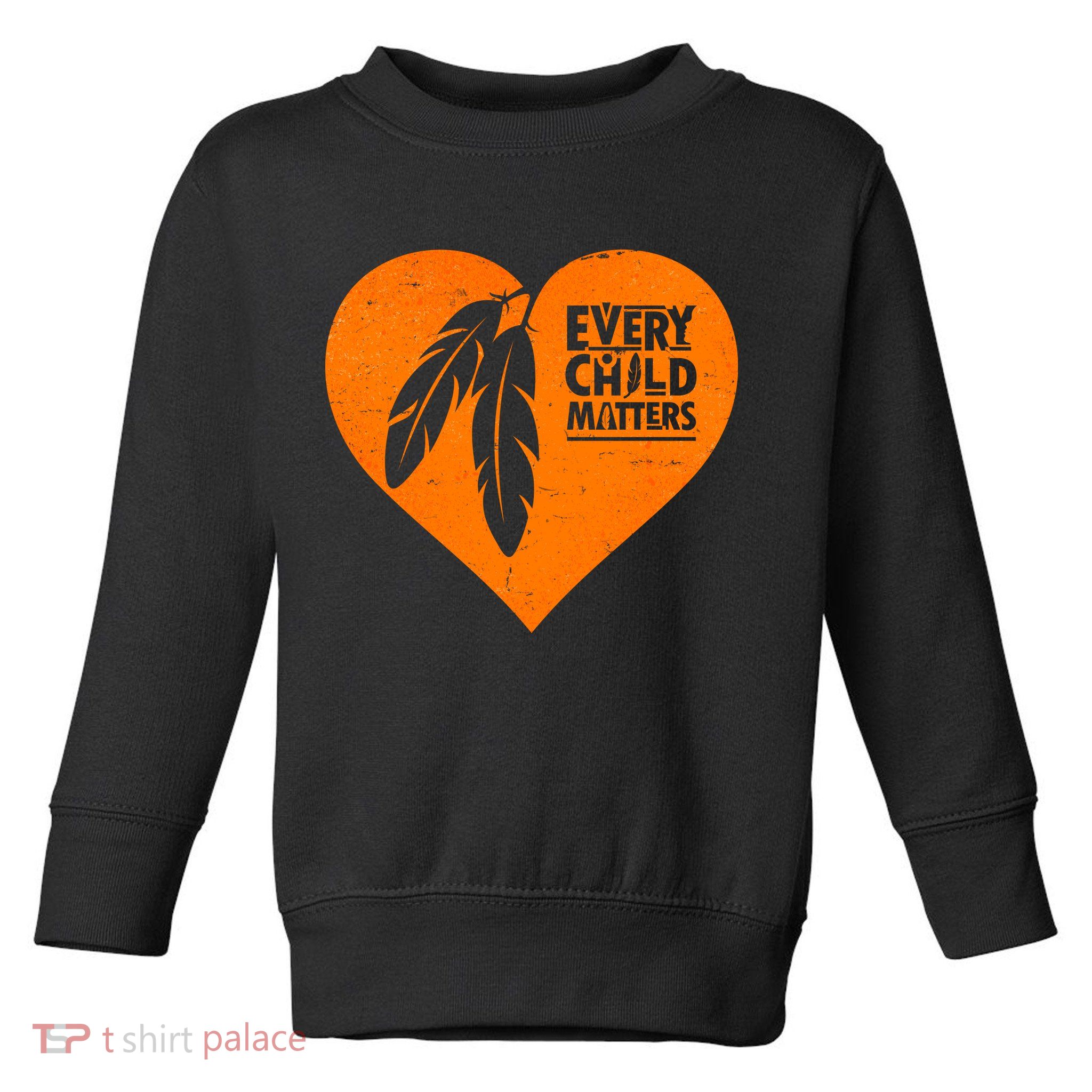 Every Child Matters Native American Feather Heart Toddler Sweatshirt