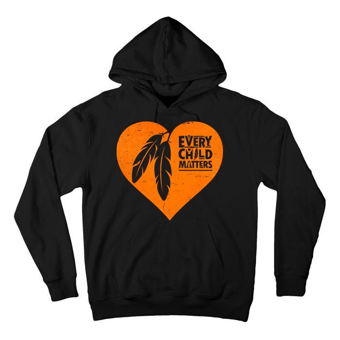 Every Child Matters Native American Feather Heart Tall Hoodie