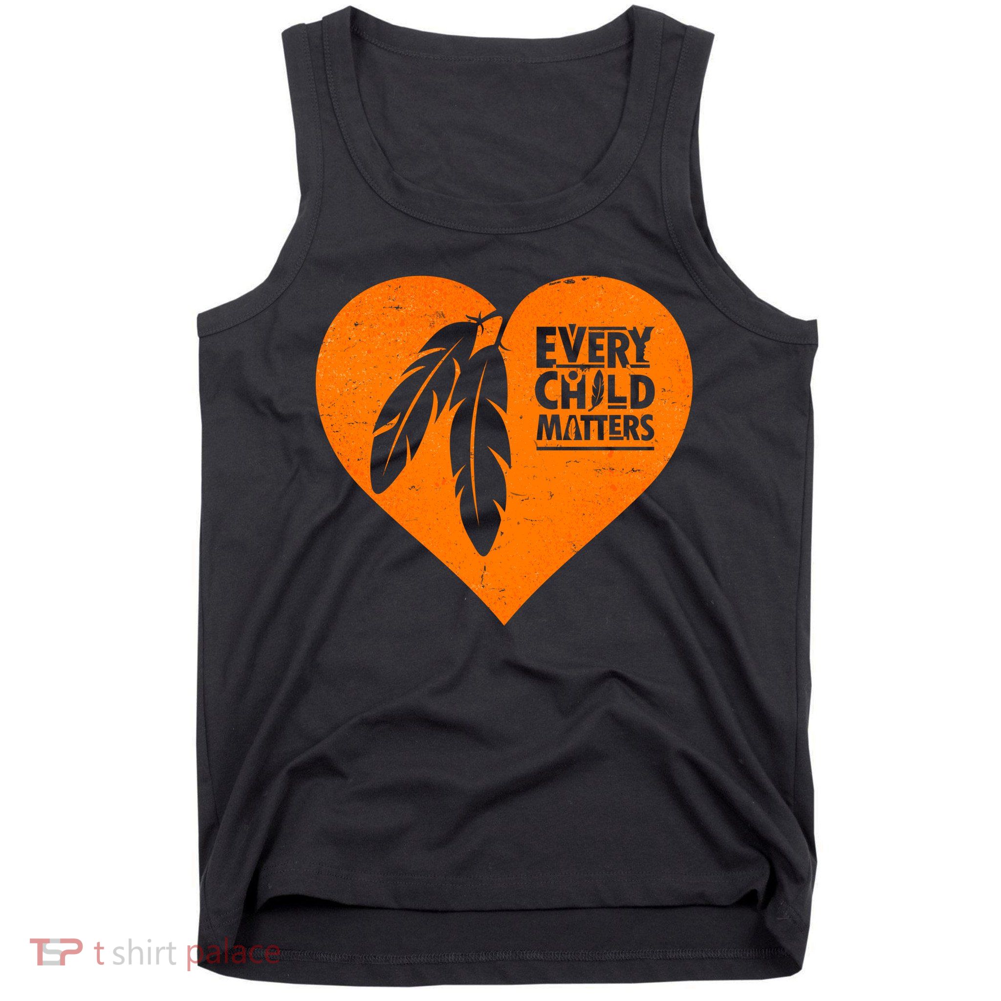 Every Child Matters Native American Feather Heart Tank Top